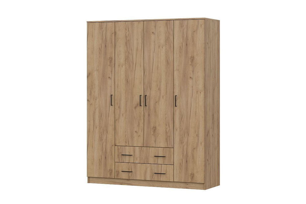 Шкаф для одежды распашной с полками Дуб Золотой, 80х51х210 см Лофт SV-Мебель