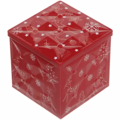 Банка жестяная 9*9*9см «Снежинки»