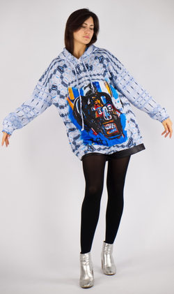 Зип худи «Без названия», принт по мотивам картины «Без названия» Жана-Мишеля Баския