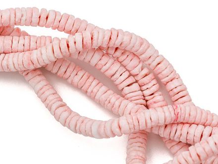 Нить бусин из ракушек 6мм (цвет розовый)