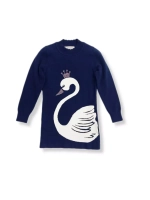 Детская кофта для девочки с лебедем.