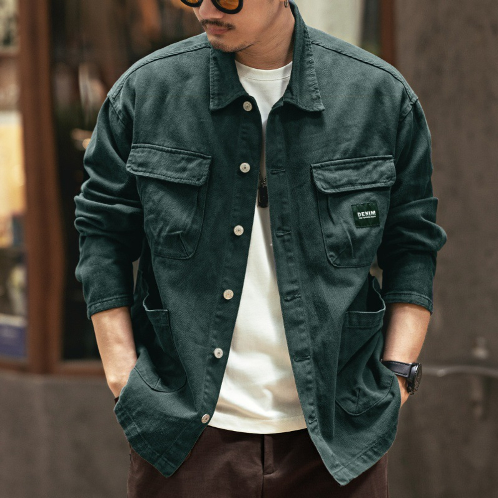 Джинсовая куртка в американском стиле в стиле ретро от GELANLU  STYDIO