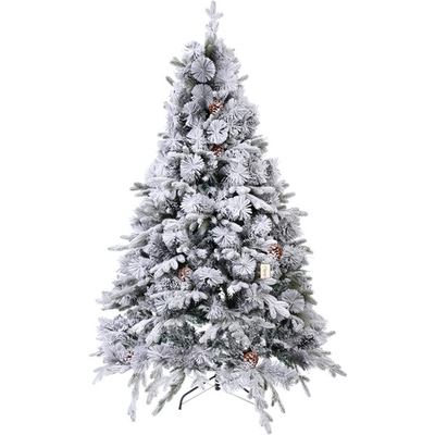 Ёлка «Снежная рапсодия» 180 см, ПВХ+Леска, шишки, белый иней (720 веток)
