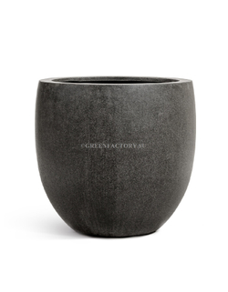 Кашпо TREEZ Effectory - Stone - Большой округлый конус - Тёмно-серый камень