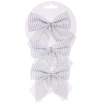 Бант на ёлку «Волшебство» 11*12 см (набор 3 шт), Серебро