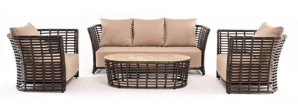 "Валенсия" лаунж-зона из искусственного ротанга, цвет бронзовый