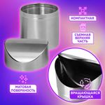 Урна настольная 1,2 литра для мусора с качающейся крышкой, d 12х16,5 см, нержавеющая сталь, LAIMA, 601618