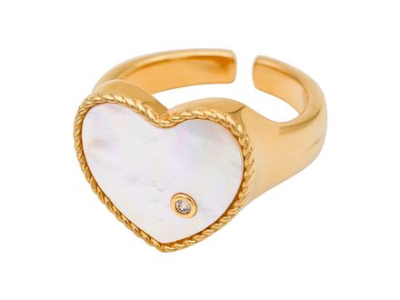 Перстень "Сердце" 15мм, с перламутром