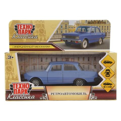 Модель ин. мет. "Азлк ретро-модель 2140sl" 12,5см, дв, баг, сиреневый, коробка AZLK2140M-12-PRP (Техноп