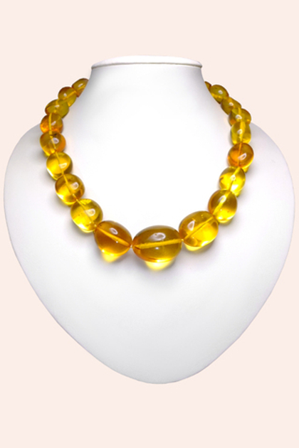 Бусы из натурального прозрачного янтаря