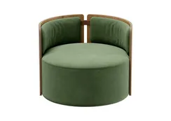 Кресло крутящееся Lagom 800 (зелено-голубой FiberGuard, натуральный дуб)