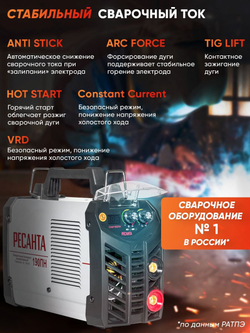 Сварочный аппарат инверторный Ресанта САИ-160 (ММА, 160 А, ПВ - 70%)