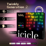 Гирлянда  бахрома - Twinkly Icicle (Multicolor edition) - 190 шт.(5 м) RGB + BT + Wi-Fi (TWI190STP-TEU)