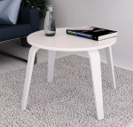 Стол журнальный круглый STEFANO, D=60 см, белый