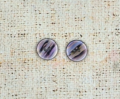 Пуговицы, 2 прокола, d 12мм, чёрный с перламутром