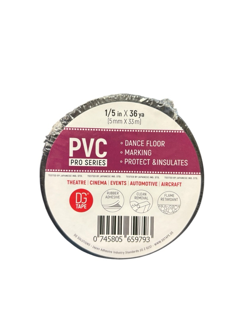 Балетный скотч Dance Floor PVC-mini Tape 5мм х 33м (Черный)