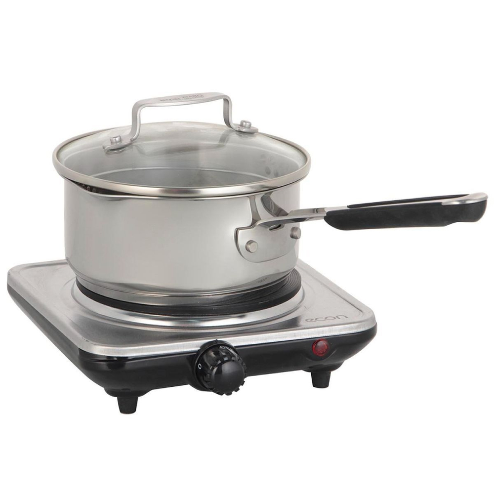 Плита электрическая Econ, ECO-135HP, 1000 Вт, 1 конф, диск, эмаль, механ, пер повор, чер