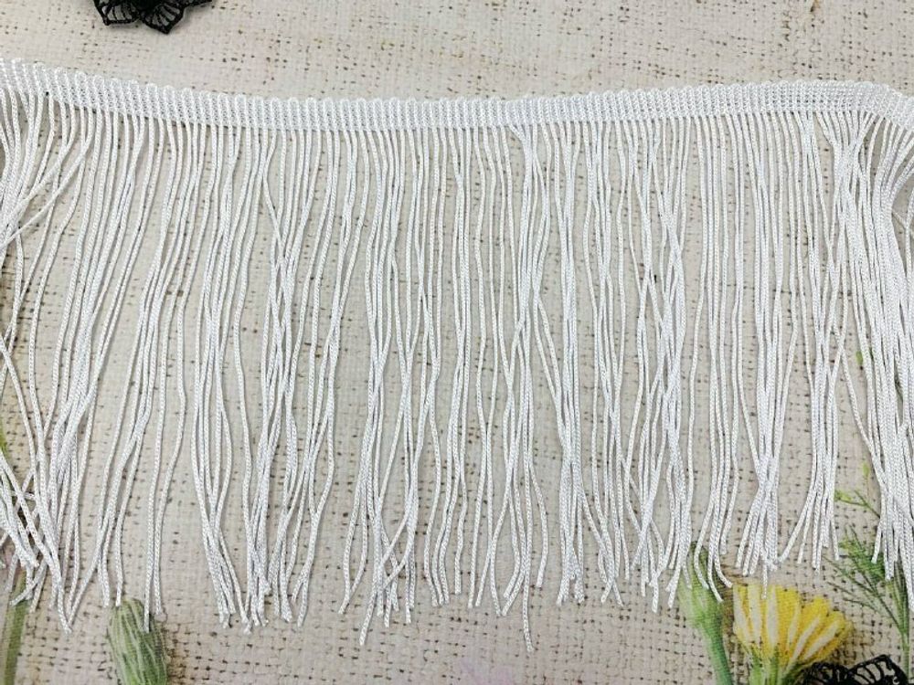 Тесьма текстиль бахрома, ш. 15 см, белый