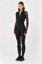 Комбинезон с поддержкой 10 см легинсами и длинными рукавами из сетки