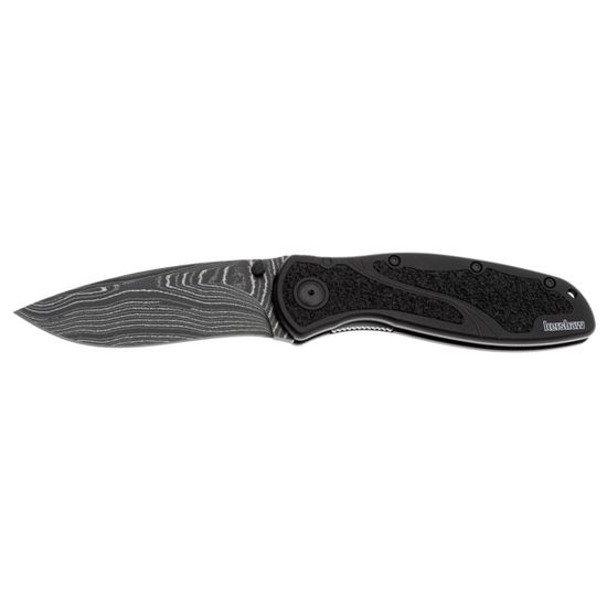 Нож KERSHAW Blur 1670BLKDAM клинок из стали Damascus, рукоять Алюминиевый сплав (6061 T-6) / Trac-Tec