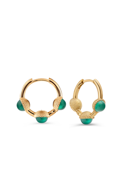 Серьги-кликеры КОЛТ позолота с хризопразами