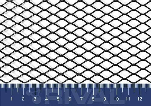 Сетка алюмин. декоративная черная 40 см*120 см (ячейки 0,5 см*0,5 см) (RIVAL)