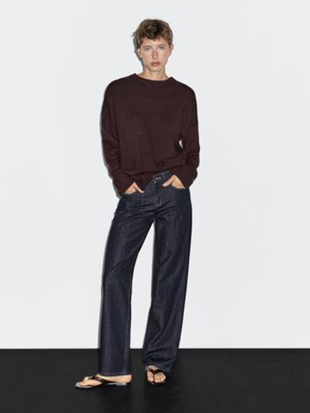 Massimo Dutti Джинсы прямого кроя со средней посадкой, синий