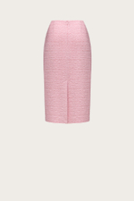 Юбка-карандаш из розового хлопкового твида