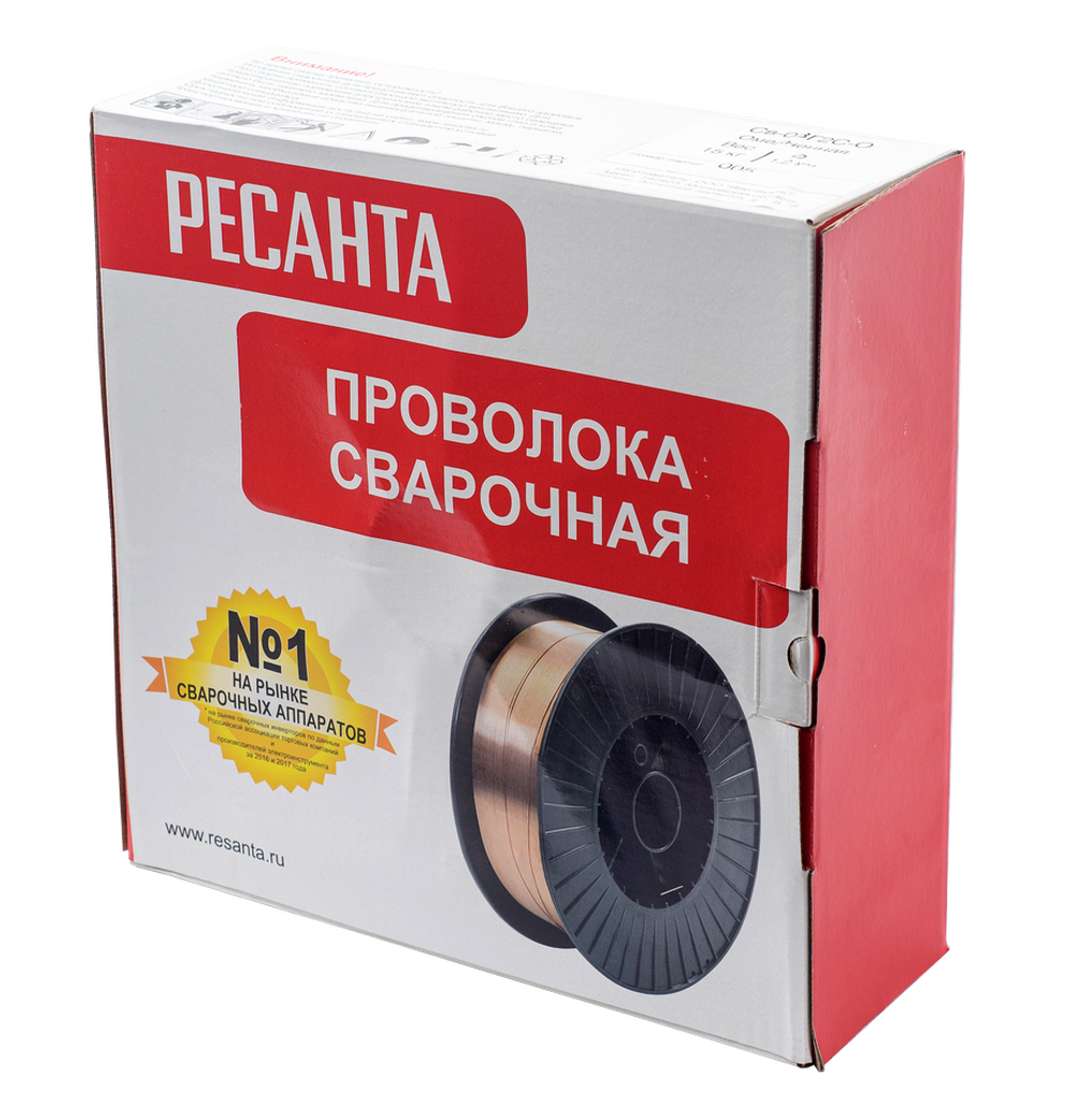 Сварочная проволока Ресанта СВ-08Г2С-О, Ф1,2 мм Катушка 15кг
