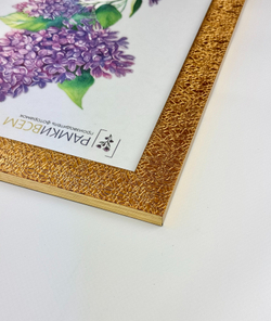 Фоторамка пластиковая 21х30 см, золотой, фактура трещины, арт. 2130.677203