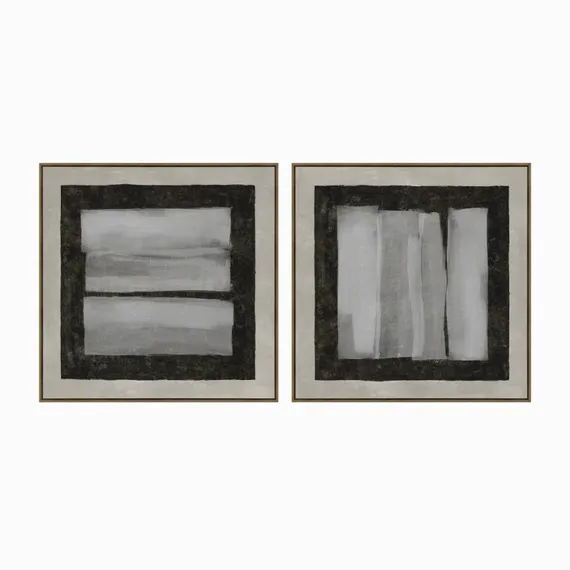 Постер Herald twin 100х100 см, бежевый, белый, чёрный