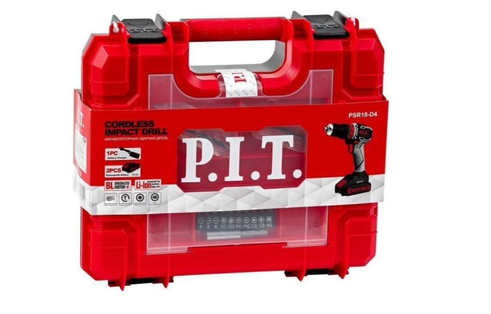 Дрель ударная аккумуляторная бесщёточная P.I.T. PSR18-D4