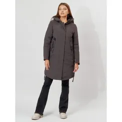 Пальто утеплённое женское, цвет тёмно-серый, размер 50