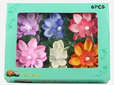 Плавающее украшение с подсветкой и лилиями, диаметр 7 см, разноцветный