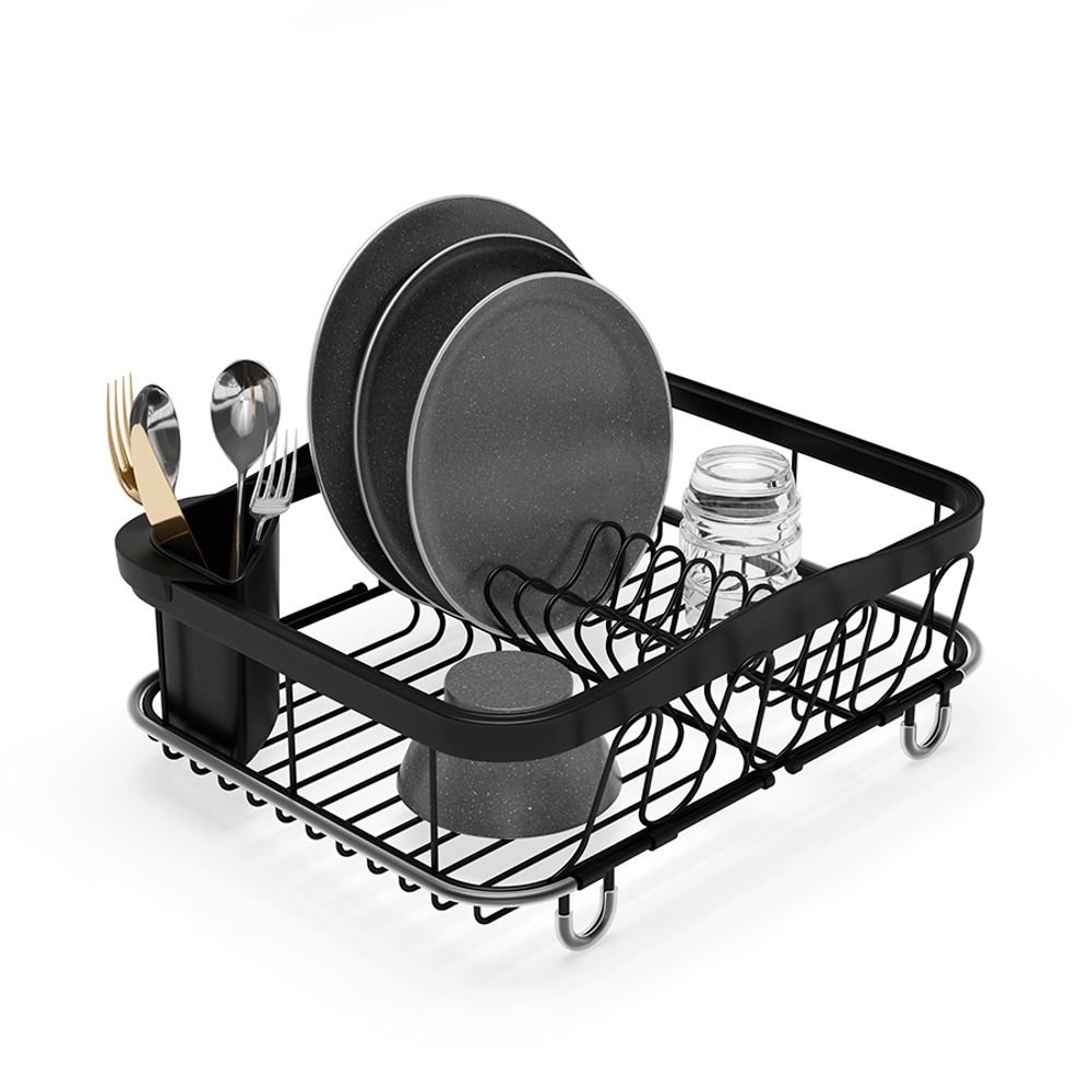 Сушилка для посуды sinkin, 28х14х47 см, черная