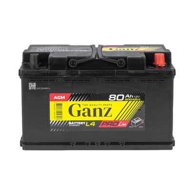 Аккумулятор GANZ PRO-Line AGM 80 А/ч обратный R+ 315x175x190 L4 EN 800 А