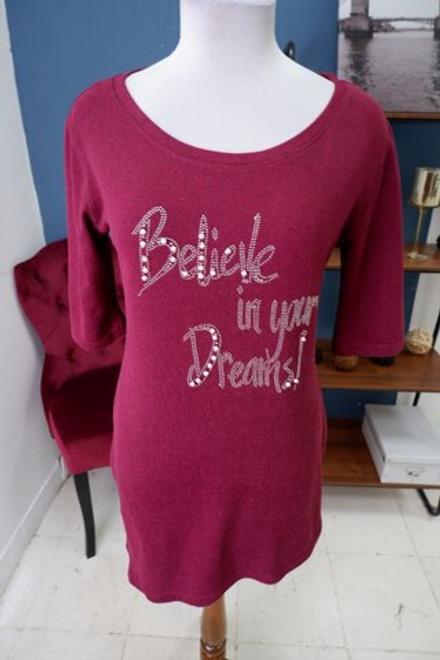 Джемпер бордо с надписью 46 размер