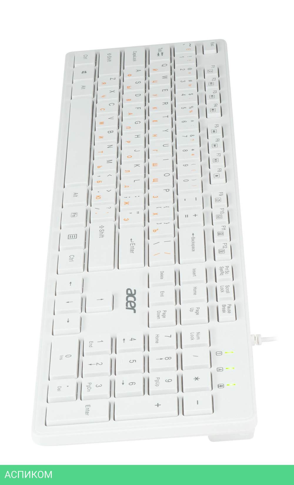 Клавиатура Acer OKW123 белый (ZL.KBDEE.00D)