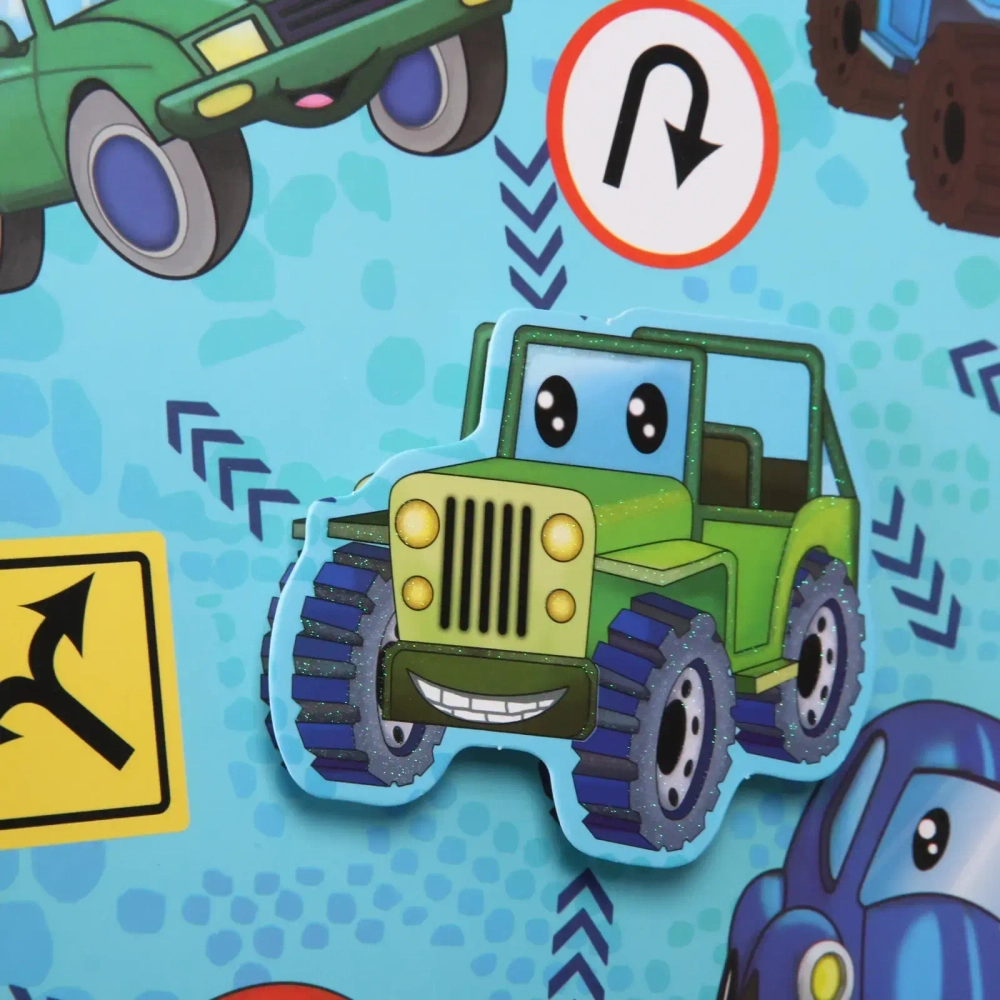 Пакет подарочный «Машинки» 26*32*10 см, микс