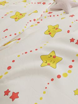 Постельное белье перкаль Сказка "Летние звезды/Летние звезды" 2-спальное Наволочка 50х70 см 2 шт Простынь на резинке 160x200 см Пододеяльник 175x215 см