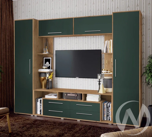 Гостиная Гармония (дуб крафт/браш мени грин)