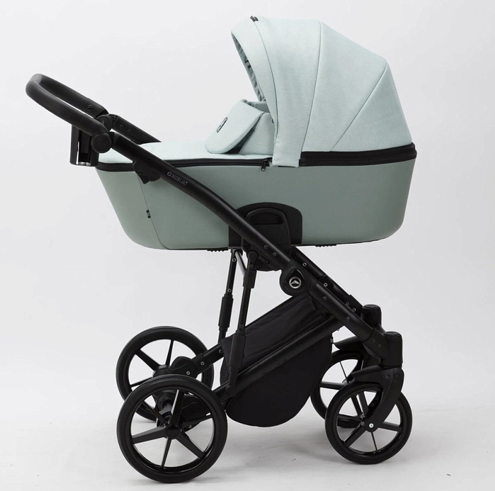 Детская коляска Adamex Mobi 2 в 1 M-PS25 Серо-зеленый, Кожа