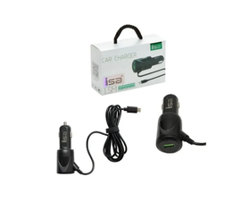 Автомобильная зарядка в прикуриватель ISA VC1-I5 со шнуром Ligtning 1.5метра (USB - 2A)