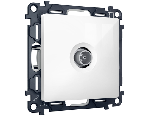 MA113010 Комплект механизма TV розетки оконечной ALFA Белый глянец 50-870 MHz 1dB QUANT (AP1130, VM202)