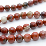 Яшма красная, диаметр 8,5-8,7 мм, цена за 22-23 шт (1/2 нити)