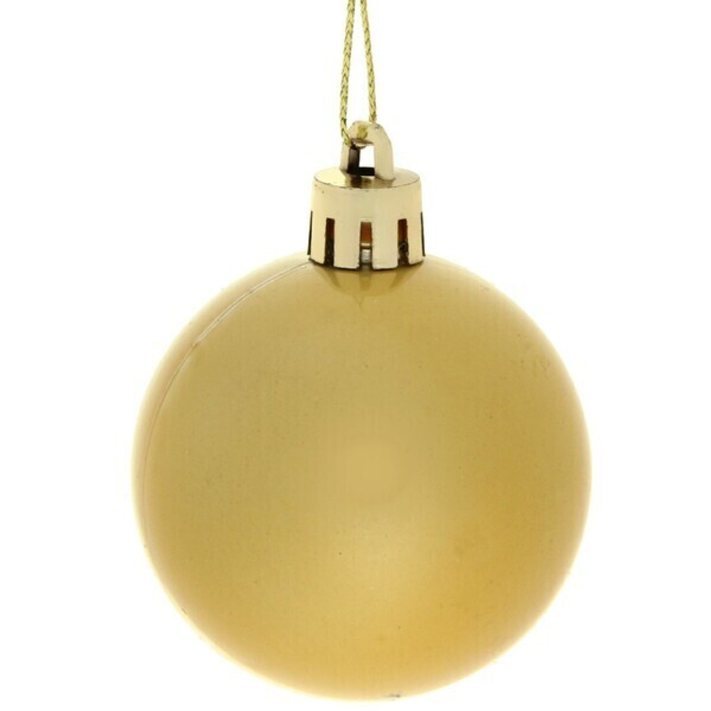 Новогодние шары 5 см (набор 24 шт) «Микс фактур», золото