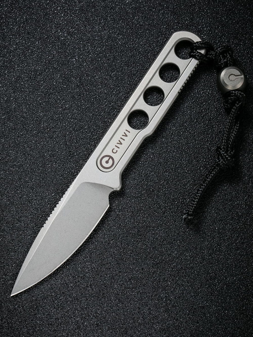 Нож CIVIVI Fixed Blade Circulus сталь 10Cr15CoMoV, рукоять из нержавеющей стали с каменной отделкой серая