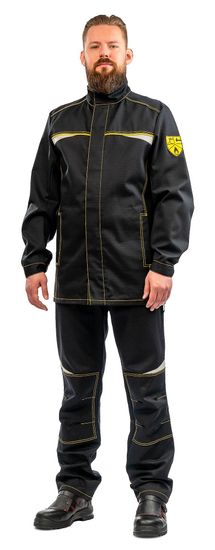 Костюм "Урал" для вспомогат.сварочных работ, брюки (черный/желтый)