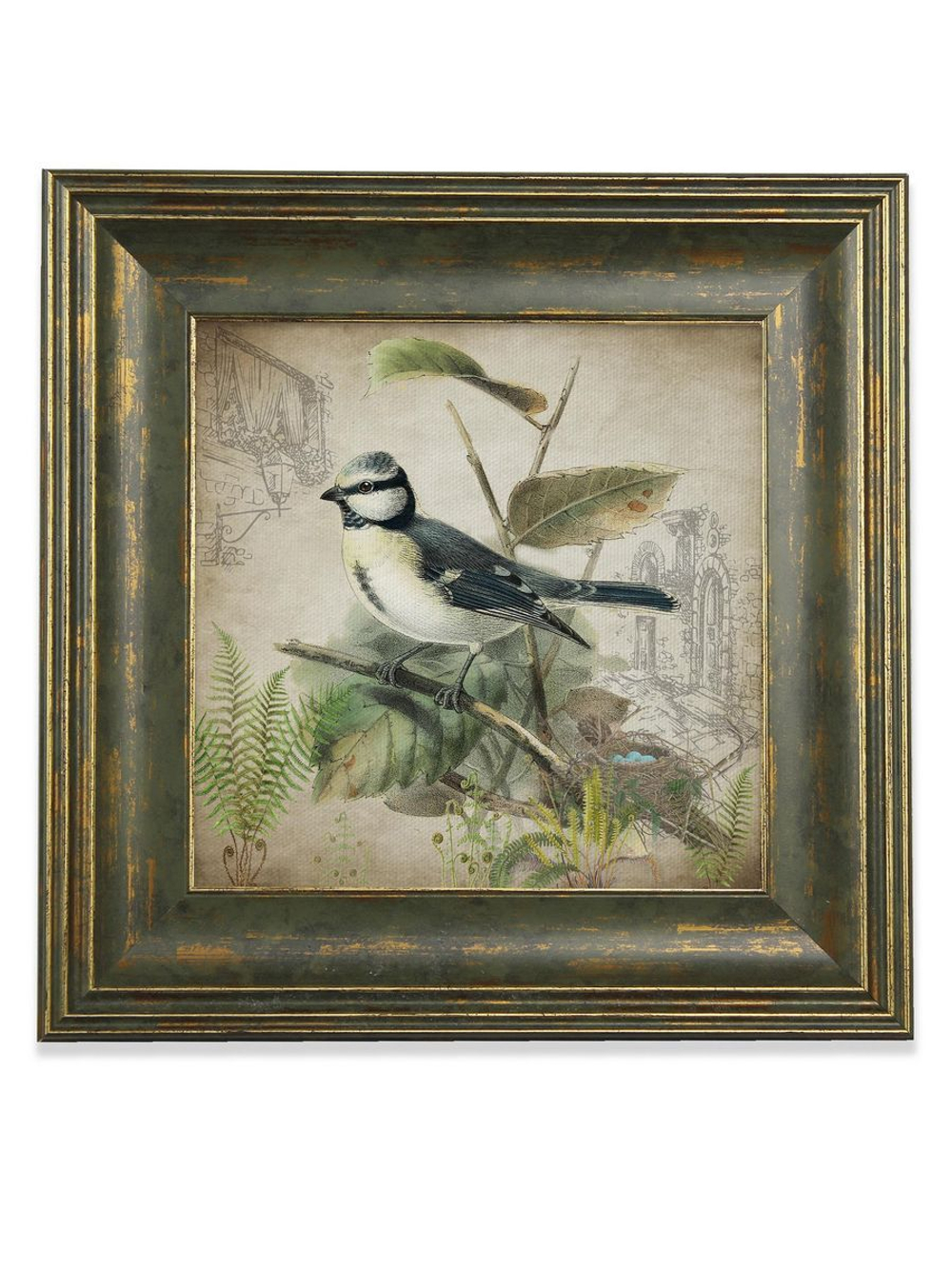 Картина на стену для интерьера на холсте в раме "Птицы" 29*29 см