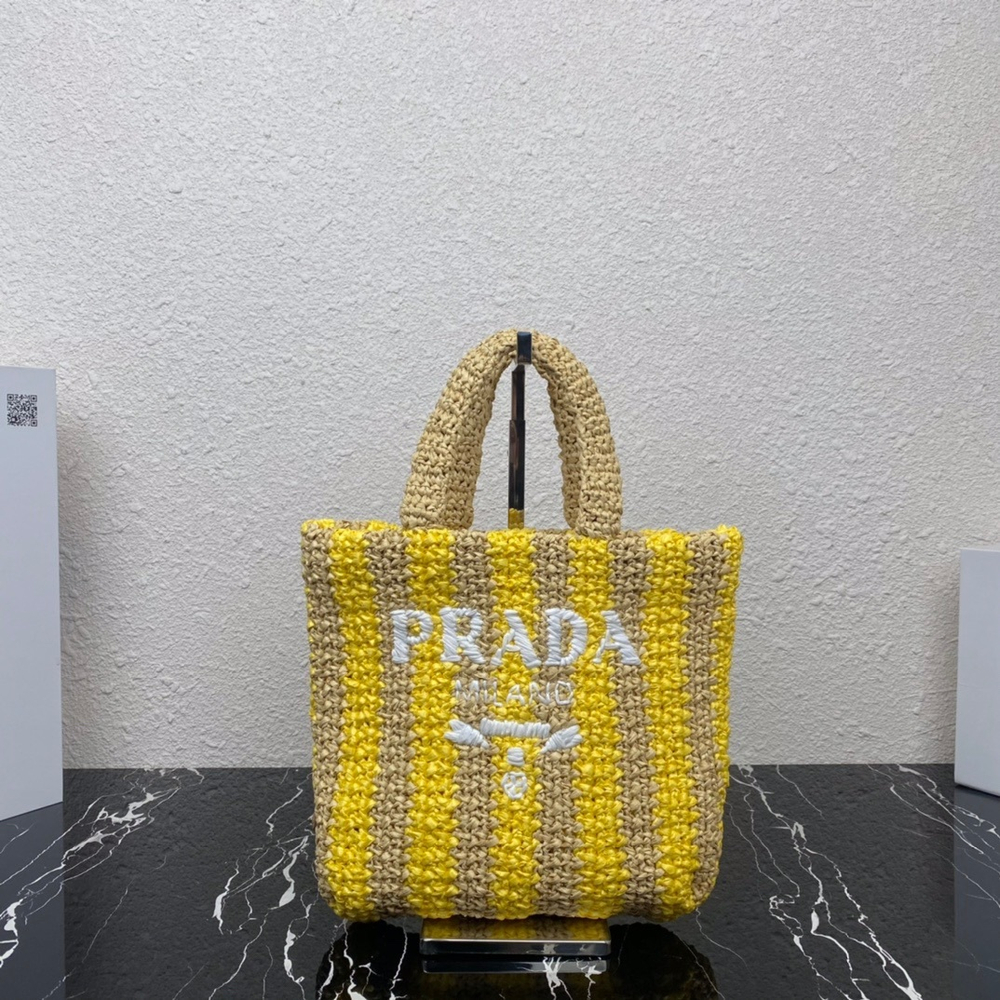Prada Raffia Tote Bag 24 cm